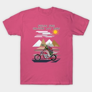 Turtle love, painted turtles, motorcycle love, Illinois, love, hearts, Feelin Free, Valentines day T-Shirt